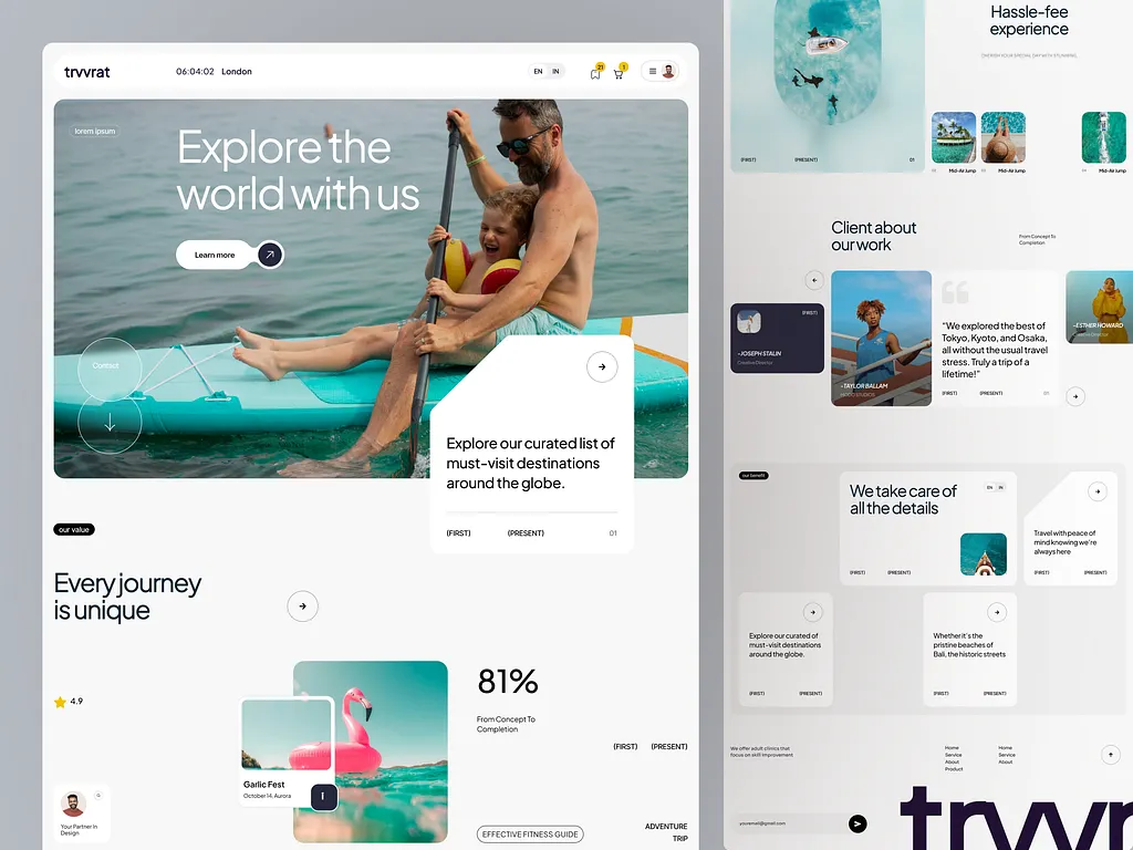 Travel landing page design preview 2